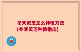 冬天灵芝怎么种植方法(冬季灵芝种植指南)