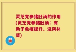 灵芝党参猪肚汤的作用(灵芝党参猪肚汤：有助于免疫提升、滋阴补肾)