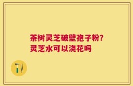 茶树灵芝破壁孢子粉？灵芝水可以浇花吗