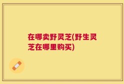 在哪卖野灵芝(野生灵芝在哪里购买)