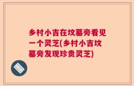 乡村小吉在坟墓旁看见一个灵芝(乡村小吉坟墓旁发现珍贵灵芝)