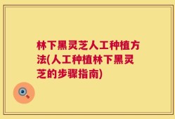林下黑灵芝人工种植方法(人工种植林下黑灵芝的步骤指南)