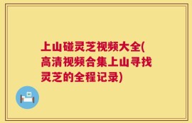 上山碰灵芝视频大全(高清视频合集上山寻找灵芝的全程记录)