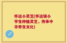 怀远小灵芝(怀远镇小学生种植灵芝，传承中华养生文化)