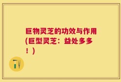 巨物灵芝的功效与作用(巨型灵芝：益处多多！)