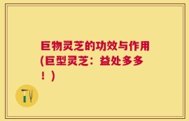 巨物灵芝的功效与作用(巨型灵芝：益处多多！)