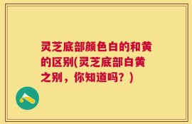 灵芝底部颜色白的和黄的区别(灵芝底部白黄之别，你知道吗？)