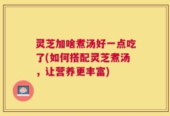 灵芝加啥煮汤好一点吃了(如何搭配灵芝煮汤，让营养更丰富)