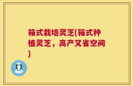 箱式栽培灵芝(箱式种植灵芝，高产又省空间)