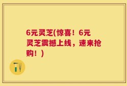 6元灵芝(惊喜！6元灵芝震撼上线，速来抢购！)