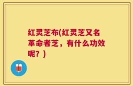 红灵芝布(红灵芝又名革命者芝，有什么功效呢？)