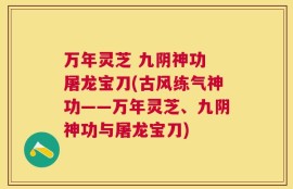 万年灵芝 九阴神功 屠龙宝刀(古风练气神功——万年灵芝、九阴神功与屠龙宝刀)