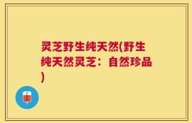 灵芝野生纯天然(野生纯天然灵芝：自然珍品)