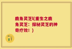 鹿角灵芝l(重生之鹿角灵芝：探秘灵芝的神奇疗效！)