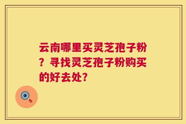 云南哪里买灵芝孢子粉？寻找灵芝孢子粉购买的好去处？