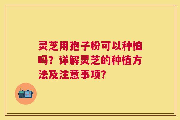 灵芝用孢子粉可以种植吗？详解灵芝的种植方法及注意事项？