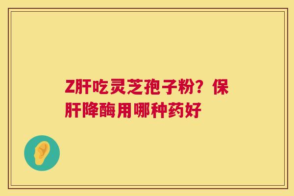 Z吃灵芝孢子粉？降酶用哪种药好