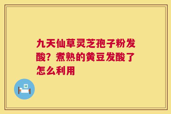 九天仙草灵芝孢子粉发酸?煮熟的黄豆发酸了怎么利用 九天仙草灵芝孢子粉发酸?煮熟的黄豆发酸了怎么利用