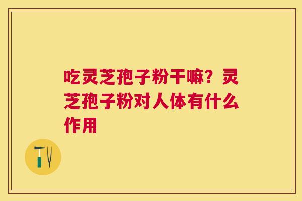 吃灵芝孢子粉干嘛?灵芝孢子粉对人体有什么作用 吃灵芝孢子粉干嘛?灵芝孢子粉对人体有什么作用
