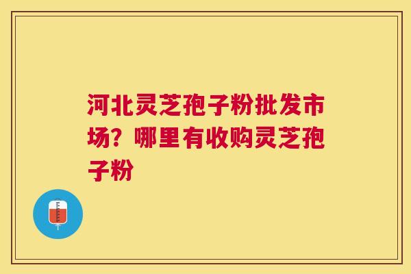 河北灵芝孢子粉批发市场？哪里有收购灵芝孢子粉