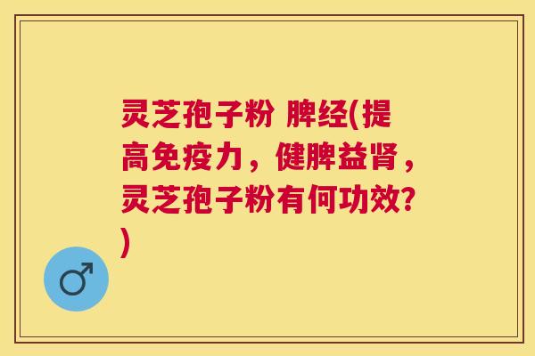 灵芝孢子粉 脾经(提高免疫力,健脾益,灵芝孢子粉有何功效?) 灵芝孢子粉 脾经(提高免疫力,健脾益,灵芝孢子粉有何功效?)