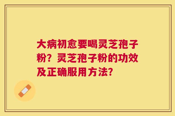 大初愈要喝灵芝孢子粉？灵芝孢子粉的功效及正确服用方法？