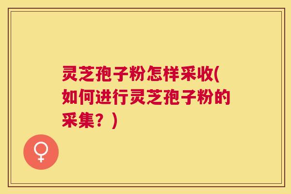 灵芝孢子粉怎样采收(如何进行灵芝孢子粉的采集？)