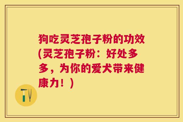 狗吃灵芝孢子粉的功效(灵芝孢子粉：好处多多，为你的爱犬带来健康力！)