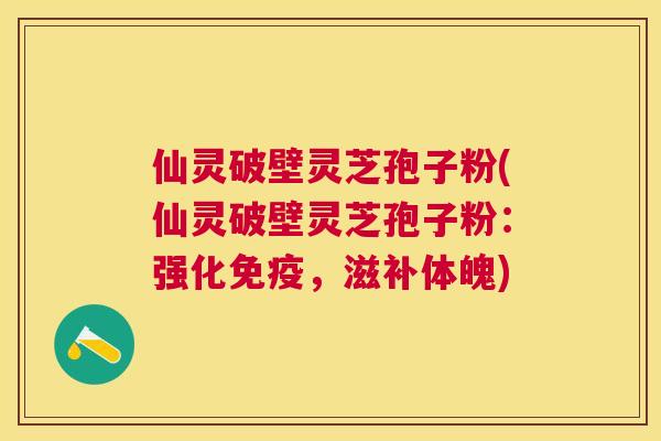 仙灵破壁灵芝孢子粉(仙灵破壁灵芝孢子粉:强化免疫,滋补体魄) 仙灵破壁灵芝孢子粉(仙灵破壁灵芝孢子粉:强化免疫,滋补体魄)