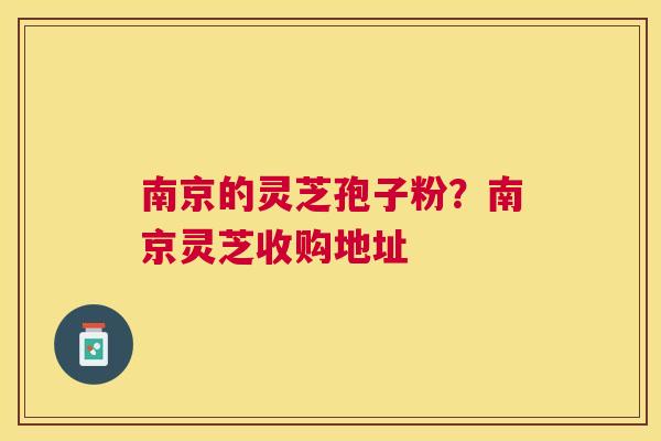 南京的灵芝孢子粉？南京灵芝收购地址