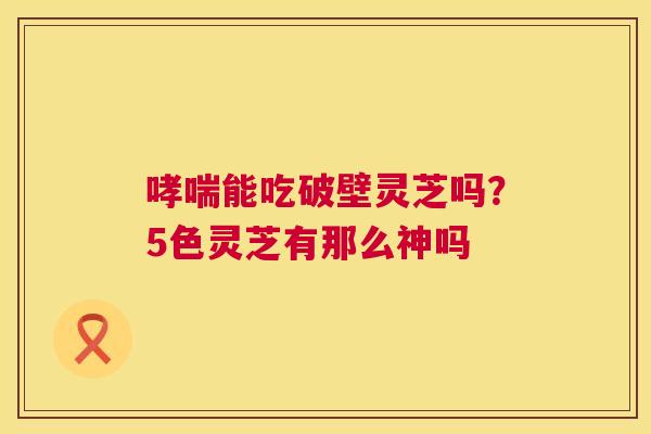 能吃破壁灵芝吗？5色灵芝有那么神吗