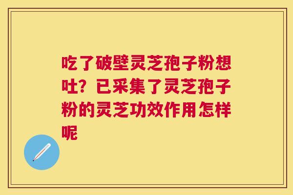 吃了破壁灵芝孢子粉想吐?已采集了灵芝孢子粉的灵芝功效作用怎样呢 吃了破壁灵芝孢子粉想吐?已采集了灵芝孢子粉的灵芝功效作用怎样呢