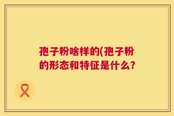 孢子粉啥样的(孢子粉的形态和特征是什么? 孢子粉啥样的(孢子粉的形态和特征是什么?