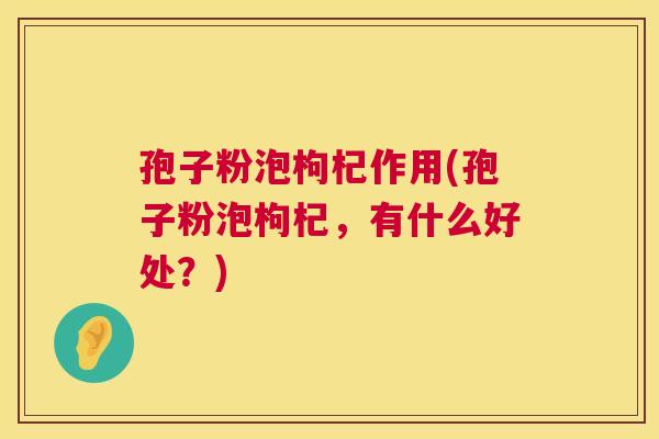 孢子粉泡枸杞作用(孢子粉泡枸杞，有什么好处？)
