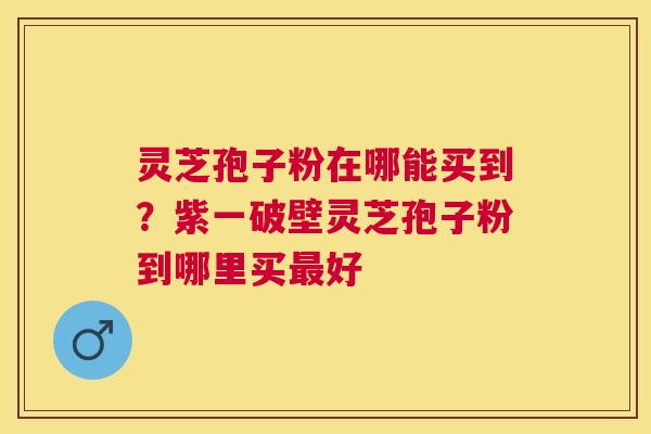 灵芝孢子粉在哪能买到？紫一破壁灵芝孢子粉到哪里买好