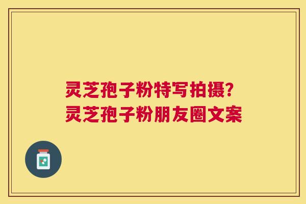 灵芝孢子粉特写拍摄？灵芝孢子粉朋友圈文案