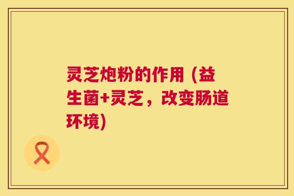 灵芝炮粉的作用 (益生菌+灵芝,改变肠道环境) 灵芝炮粉的作用 (益生菌+灵芝,改变肠道环境)
