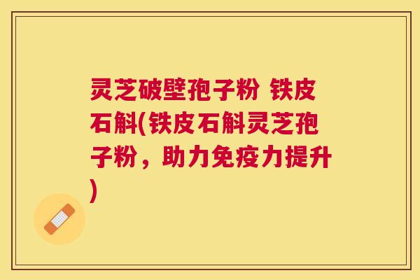 灵芝破壁孢子粉 铁皮石斛(铁皮石斛灵芝孢子粉,助力免疫力提升) 灵芝破壁孢子粉 铁皮石斛(铁皮石斛灵芝孢子粉,助力免疫力提升)
