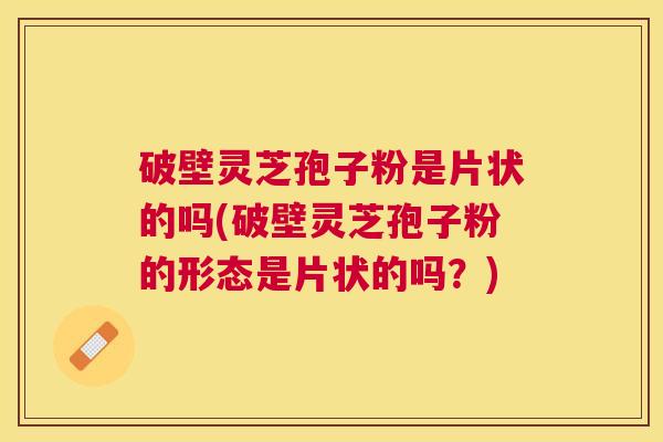 破壁灵芝孢子粉是片状的吗(破壁灵芝孢子粉的形态是片状的吗？)