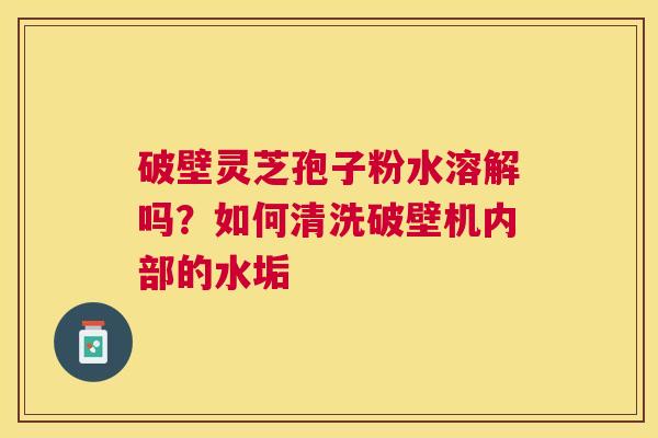破壁灵芝孢子粉水溶解吗?如何清洗破壁机内部的水垢 破壁灵芝孢子粉水溶解吗?如何清洗破壁机内部的水垢