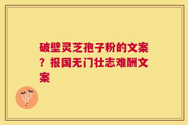 破壁灵芝孢子粉的文案？报国无门壮志难酬文案