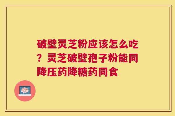 破壁灵芝粉应该怎么吃?灵芝破壁孢子粉能同药降糖药同食 破壁灵芝粉应该怎么吃?灵芝破壁孢子粉能同药降糖药同食