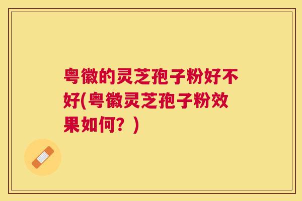粤徽的灵芝孢子粉好不好(粤徽灵芝孢子粉效果如何?) 粤徽的灵芝孢子粉好不好(粤徽灵芝孢子粉效果如何?)