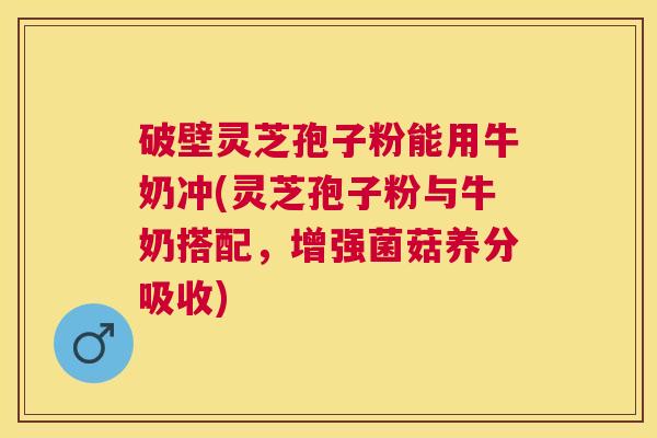 破壁灵芝孢子粉能用牛奶冲(灵芝孢子粉与牛奶搭配,增强菌菇养分吸收) 破壁灵芝孢子粉能用牛奶冲(灵芝孢子粉与牛奶搭配,增强菌菇养分吸收)