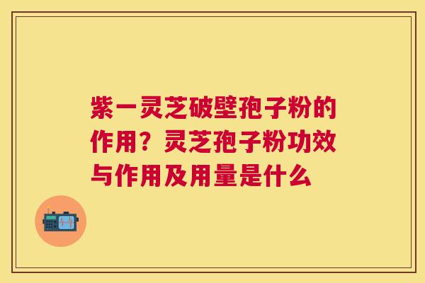 紫一灵芝破壁孢子粉的作用?灵芝孢子粉功效与作用及用量是什么 紫一灵芝破壁孢子粉的作用?灵芝孢子粉功效与作用及用量是什么