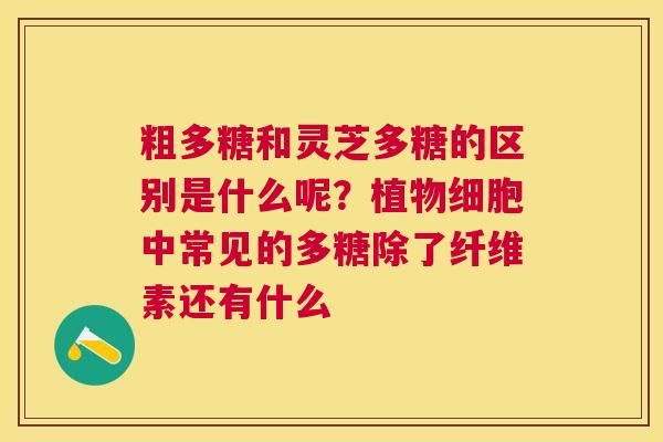 粗多糖和灵芝多糖的区别是什么呢？植物细胞中常见的多糖除了纤维素还有什么