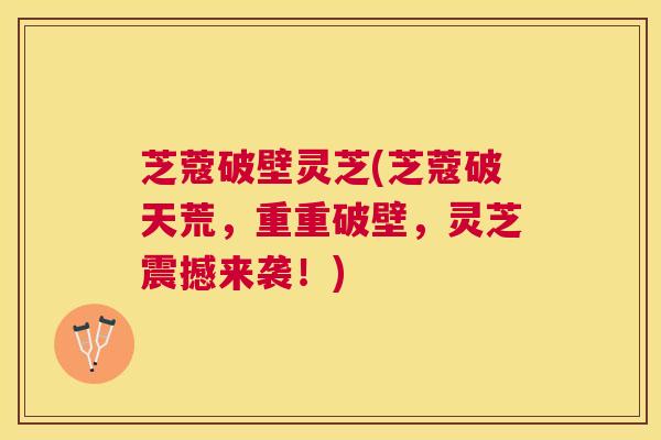 芝蔻破壁灵芝(芝蔻破天荒,重重破壁,灵芝震撼来袭!) 芝蔻破壁灵芝(芝蔻破天荒,重重破壁,灵芝震撼来袭!)