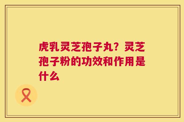 虎乳灵芝孢子丸？灵芝孢子粉的功效和作用是什么