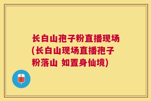 长白山孢子粉直播现场(长白山现场直播孢子粉落山 如置身仙境)