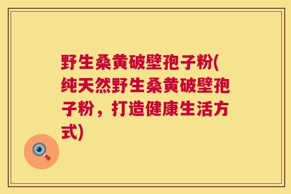 野生桑黄破壁孢子粉(纯天然野生桑黄破壁孢子粉,打造健康生活方式) 野生桑黄破壁孢子粉(纯天然野生桑黄破壁孢子粉,打造健康生活方式)